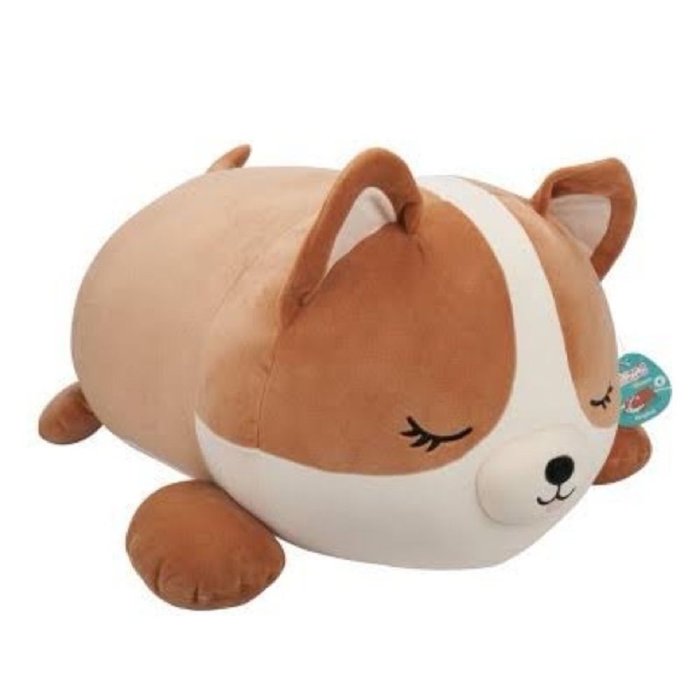 NWT SLEEP-A-MALLOWS by Squishmallows Jumbo Plush 30" Regina Corgi Dog Tan/white